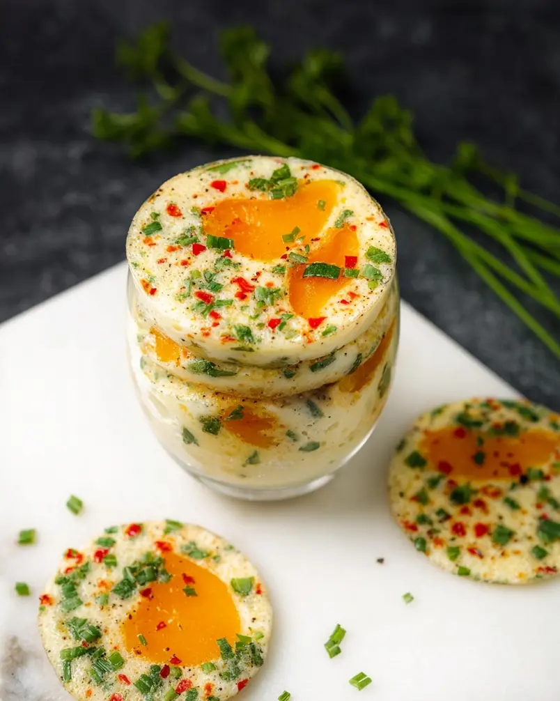 Egg-Based 3 Cooking process image: Eggs being poured into a pan with vegetables and cheese.