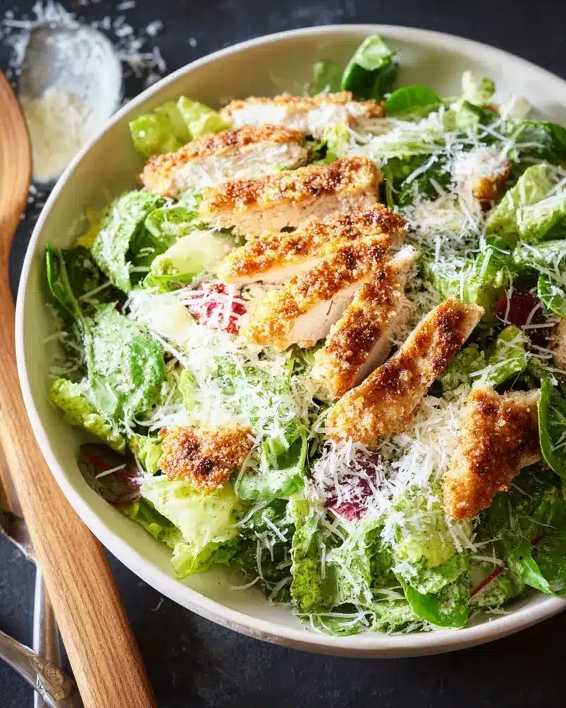 Green Goddess Salad with Parmesan Chicken