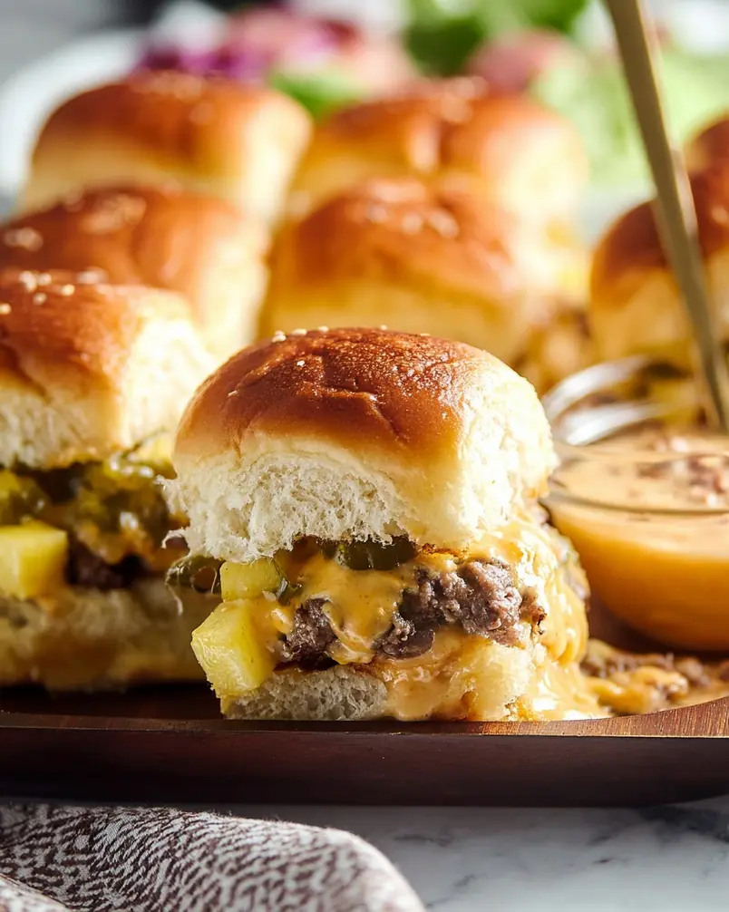 Hawaiian Roll Cheeseburger Sliders